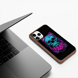 Чехол iPhone 11 Pro матовый Кислотный череп, цвет: 3D-коричневый — фото 2