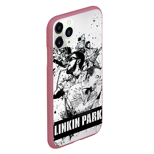 Чехол iPhone 11 Pro матовый Linkin Park / 3D-Малиновый – фото 2