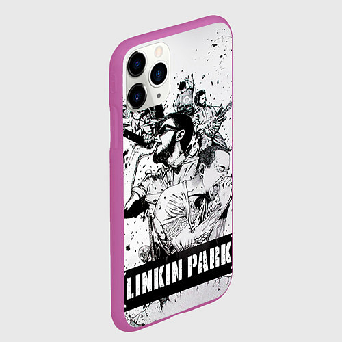 Чехол iPhone 11 Pro матовый Linkin Park / 3D-Фиолетовый – фото 2