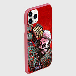 Чехол iPhone 11 Pro матовый Скелет, цвет: 3D-малиновый — фото 2
