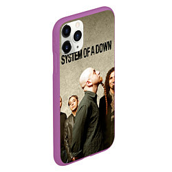 Чехол iPhone 11 Pro матовый System of a Down, цвет: 3D-фиолетовый — фото 2