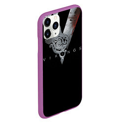 Чехол iPhone 11 Pro матовый Vikings Emblem, цвет: 3D-фиолетовый — фото 2