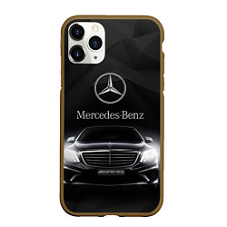 Чехол iPhone 11 Pro матовый Mercedes, цвет: 3D-коричневый