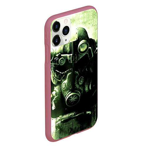 Чехол iPhone 11 Pro матовый Fallout Robot / 3D-Малиновый – фото 2