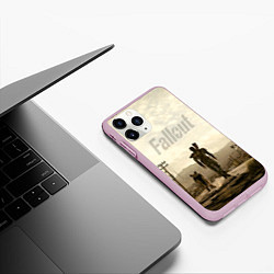 Чехол iPhone 11 Pro матовый Fallout City, цвет: 3D-розовый — фото 2