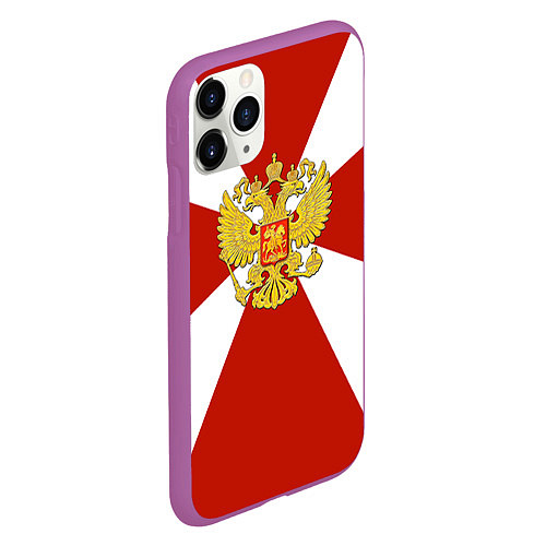 Чехол iPhone 11 Pro матовый Флаг ВВ / 3D-Фиолетовый – фото 2