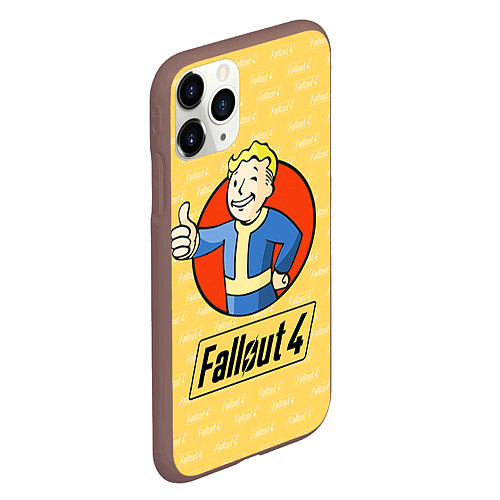 Чехол iPhone 11 Pro матовый Fallout 4: Pip-Boy / 3D-Коричневый – фото 2