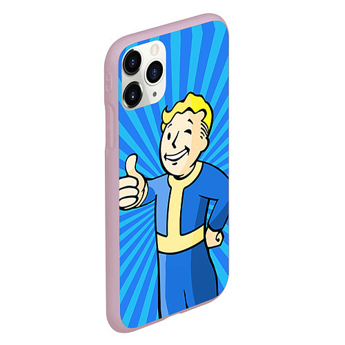 Чехол iPhone 11 Pro матовый Fallout Blue / 3D-Розовый – фото 2