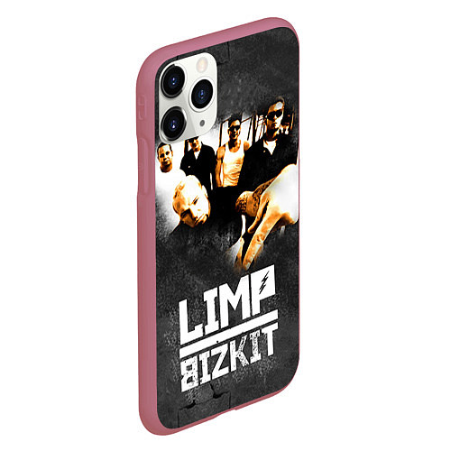 Чехол iPhone 11 Pro матовый Limp Bizkit: Rock in to you / 3D-Малиновый – фото 2