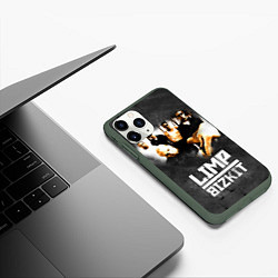 Чехол iPhone 11 Pro матовый Limp Bizkit: Rock in to you, цвет: 3D-темно-зеленый — фото 2