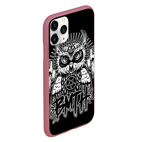 Чехол iPhone 11 Pro матовый BMTH Owl / 3D-Малиновый – фото 2