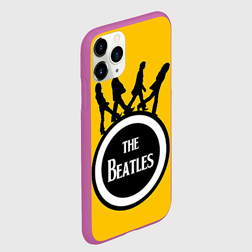 Чехол iPhone 11 Pro матовый The Beatles: Yellow Vinyl / 3D-Фиолетовый – фото 2