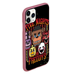 Чехол iPhone 11 Pro матовый Five Nights At Freddy's, цвет: 3D-малиновый — фото 2