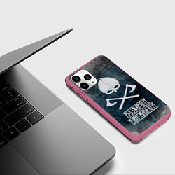 Чехол iPhone 11 Pro матовый Где варяги, там напряги, цвет: 3D-малиновый — фото 2