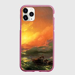 Чехол iPhone 11 Pro матовый Айвазовский - 9 Вал, цвет: 3D-малиновый