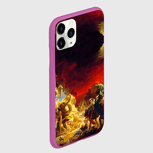 Чехол iPhone 11 Pro матовый Брюллов Последний день Помпеи / 3D-Фиолетовый – фото 2