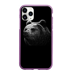 Чехол iPhone 11 Pro матовый Взгляд мишки, цвет: 3D-фиолетовый