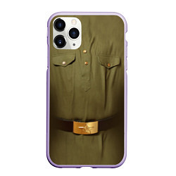 Чехол iPhone 11 Pro матовый Униформа солдата, цвет: 3D-светло-сиреневый