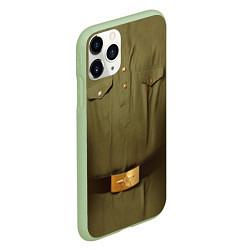 Чехол iPhone 11 Pro матовый Униформа солдата, цвет: 3D-салатовый — фото 2
