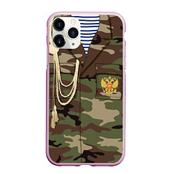 Чехол iPhone 11 Pro матовый Униформа дембеля, цвет: 3D-розовый
