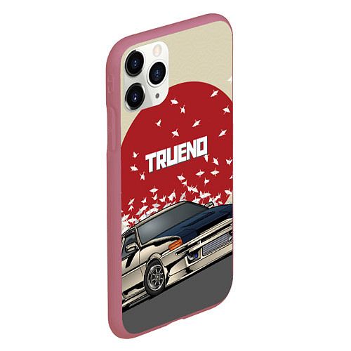 Чехол iPhone 11 Pro матовый Toyota Trueno ae86 / 3D-Малиновый – фото 2