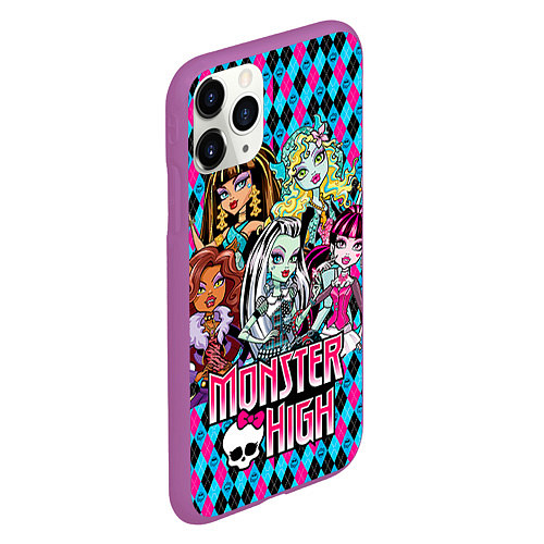 Чехол iPhone 11 Pro матовый Monster High / 3D-Фиолетовый – фото 2