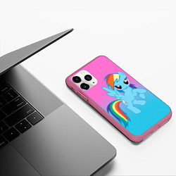 Чехол iPhone 11 Pro матовый My Little Pony, цвет: 3D-малиновый — фото 2