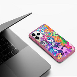 Чехол iPhone 11 Pro матовый My Little Pony, цвет: 3D-малиновый — фото 2