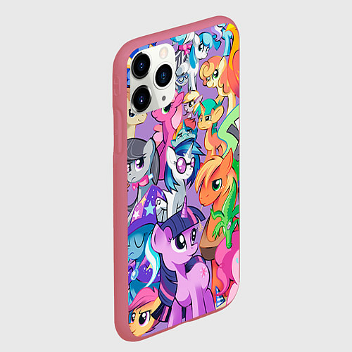 Чехол iPhone 11 Pro матовый My Little Pony / 3D-Малиновый – фото 2