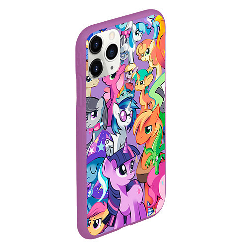 Чехол iPhone 11 Pro матовый My Little Pony / 3D-Фиолетовый – фото 2