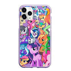 Чехол iPhone 11 Pro матовый My Little Pony, цвет: 3D-светло-сиреневый