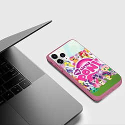 Чехол iPhone 11 Pro матовый My Little Pony, цвет: 3D-малиновый — фото 2