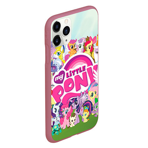 Чехол iPhone 11 Pro матовый My Little Pony / 3D-Малиновый – фото 2