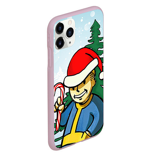 Чехол iPhone 11 Pro матовый Fallout Christmas / 3D-Розовый – фото 2