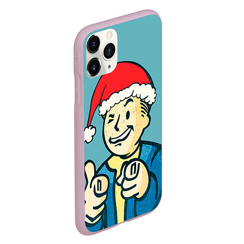 Чехол iPhone 11 Pro матовый Fallout New Year / 3D-Розовый – фото 2