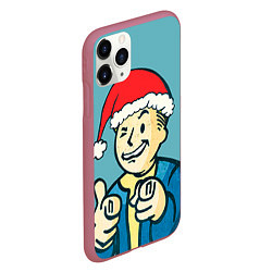 Чехол iPhone 11 Pro матовый Fallout New Year, цвет: 3D-малиновый — фото 2