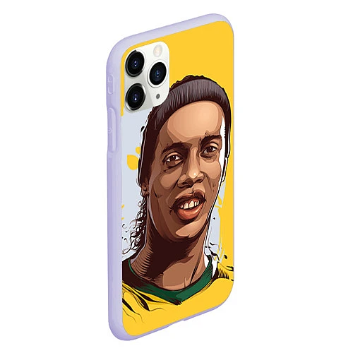 Чехол iPhone 11 Pro матовый Ronaldinho Art / 3D-Светло-сиреневый – фото 2