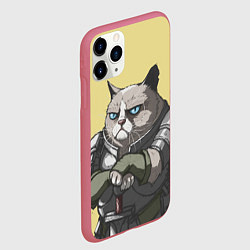 Чехол iPhone 11 Pro матовый Кот, цвет: 3D-малиновый — фото 2