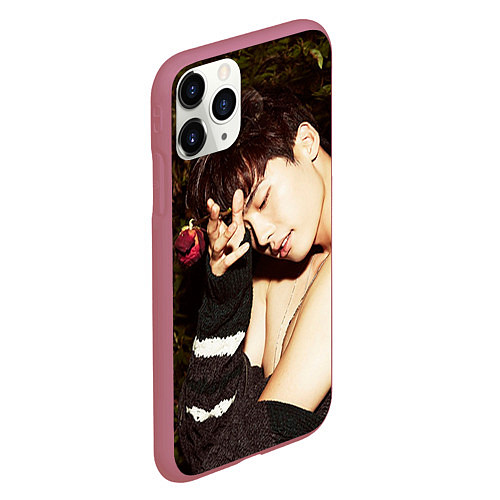 Чехол iPhone 11 Pro матовый Lee Jong Hyun / 3D-Малиновый – фото 2