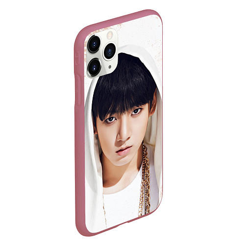 Чехол iPhone 11 Pro матовый Jeon Jung Kook / 3D-Малиновый – фото 2