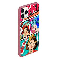 Чехол iPhone 11 Pro матовый POP ART, цвет: 3D-малиновый — фото 2