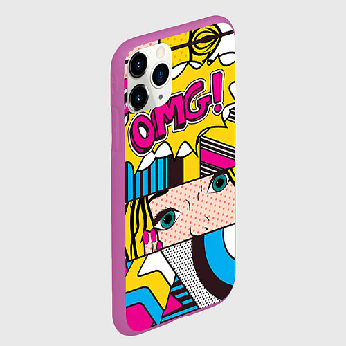 Чехол iPhone 11 Pro матовый POP ART / 3D-Фиолетовый – фото 2
