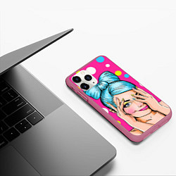 Чехол iPhone 11 Pro матовый POP ART, цвет: 3D-малиновый — фото 2