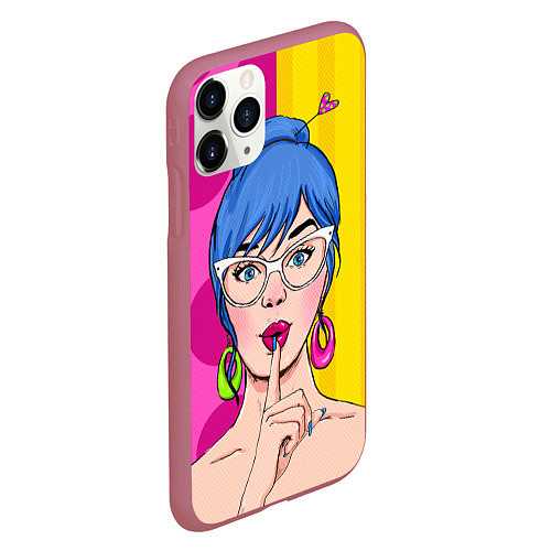 Чехол iPhone 11 Pro матовый POP ART / 3D-Малиновый – фото 2