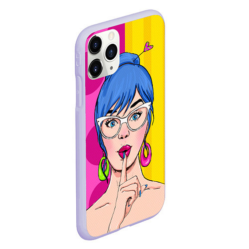 Чехол iPhone 11 Pro матовый POP ART / 3D-Светло-сиреневый – фото 2