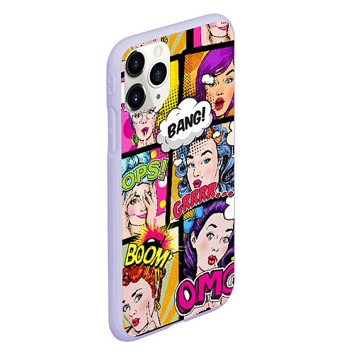 Чехол iPhone 11 Pro матовый POP ART / 3D-Светло-сиреневый – фото 2