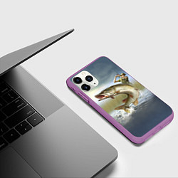 Чехол iPhone 11 Pro матовый Дерзская щука, цвет: 3D-фиолетовый — фото 2