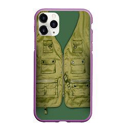 Чехол iPhone 11 Pro матовый Жилетка рыбака, цвет: 3D-фиолетовый