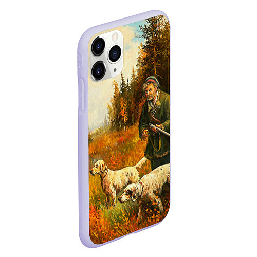 Чехол iPhone 11 Pro матовый Охота на утку / 3D-Светло-сиреневый – фото 2