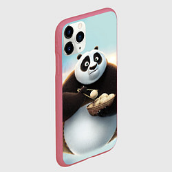 Чехол iPhone 11 Pro матовый Кунг фу панда, цвет: 3D-малиновый — фото 2
